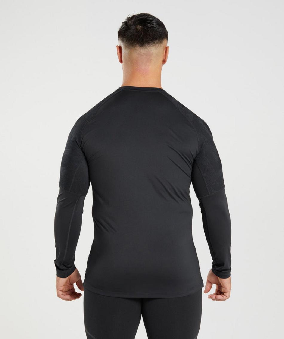 Long Sleeve Męskie Gymshark 315 Czarne | PL 3689AHK